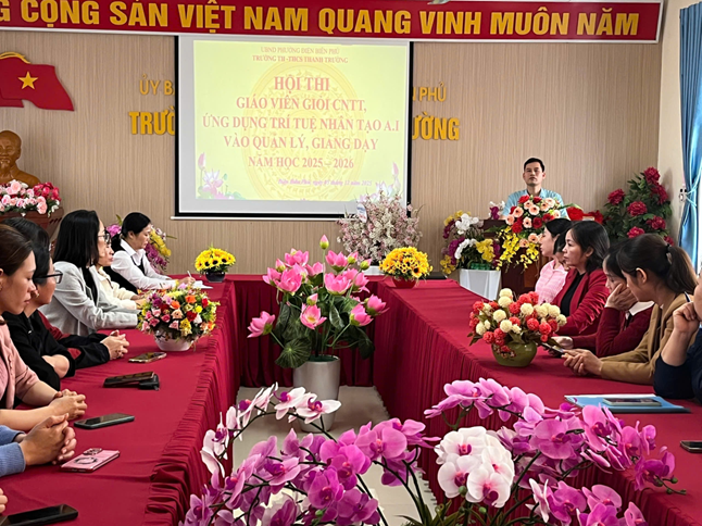 TRƯỜNG TH-THCS THANH TRƯỜNG TỔ CHỨC THÀNH CÔNG HỘI THI “GIÁO VIÊN GIỎI CNTT, ỨNG DỤNG TRÍ TUỆ NHÂN TẠO AI VÀO QUẢN LÍ, GIẢNG DẠY” NĂM HỌC 2025-2026.